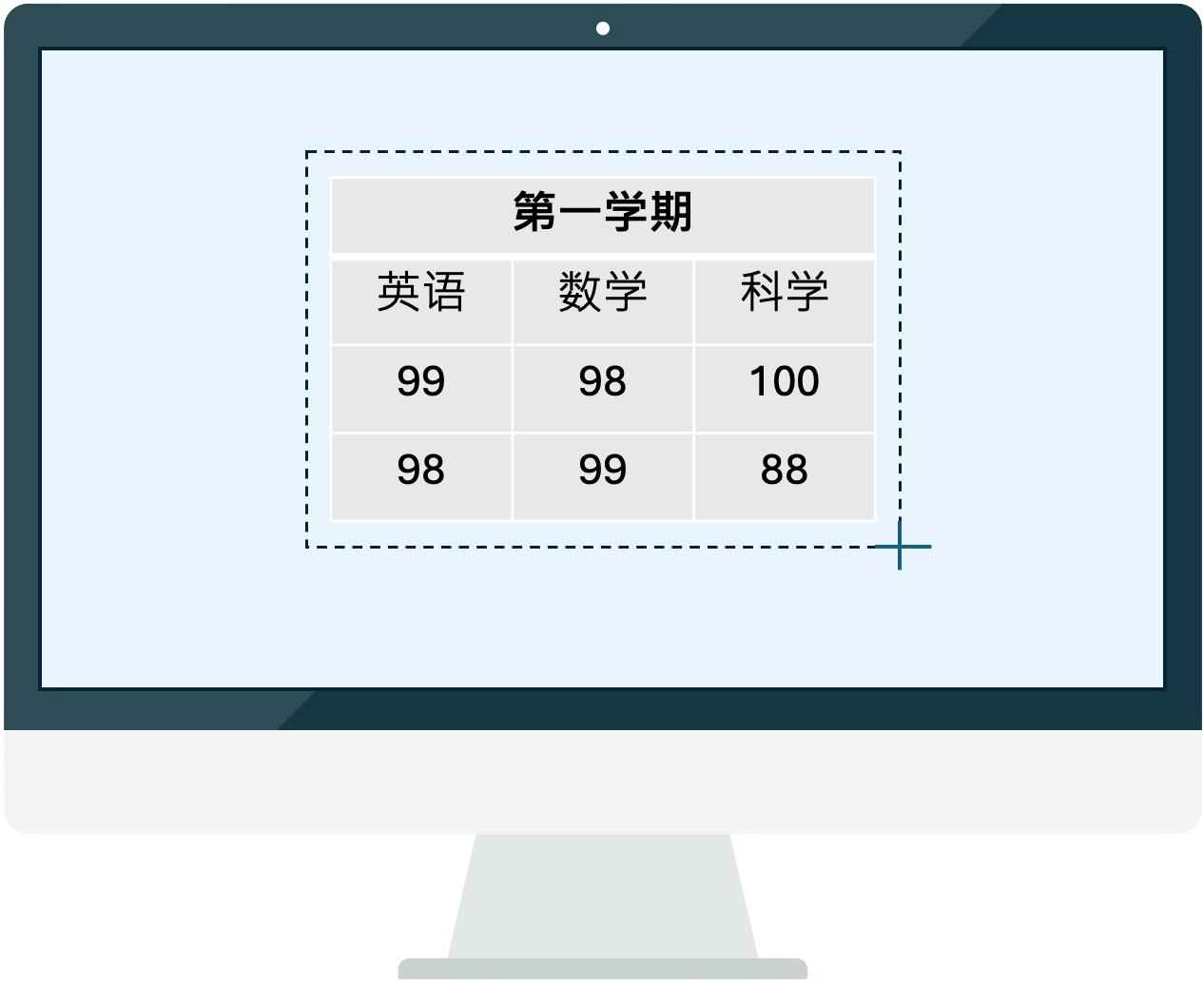 Step 1: Screenshot table